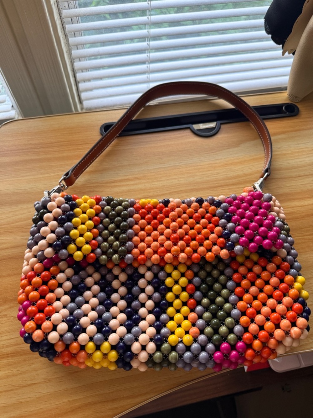 LIKE NEW STAUD Timmy Shoulder Bag, Multi Bayadere Stripe - Picture 4 of 13
